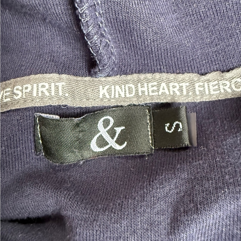 AMPERSAND AVE Navy Hoodie with Reindeer and Heart Design - Picture 7 of 7